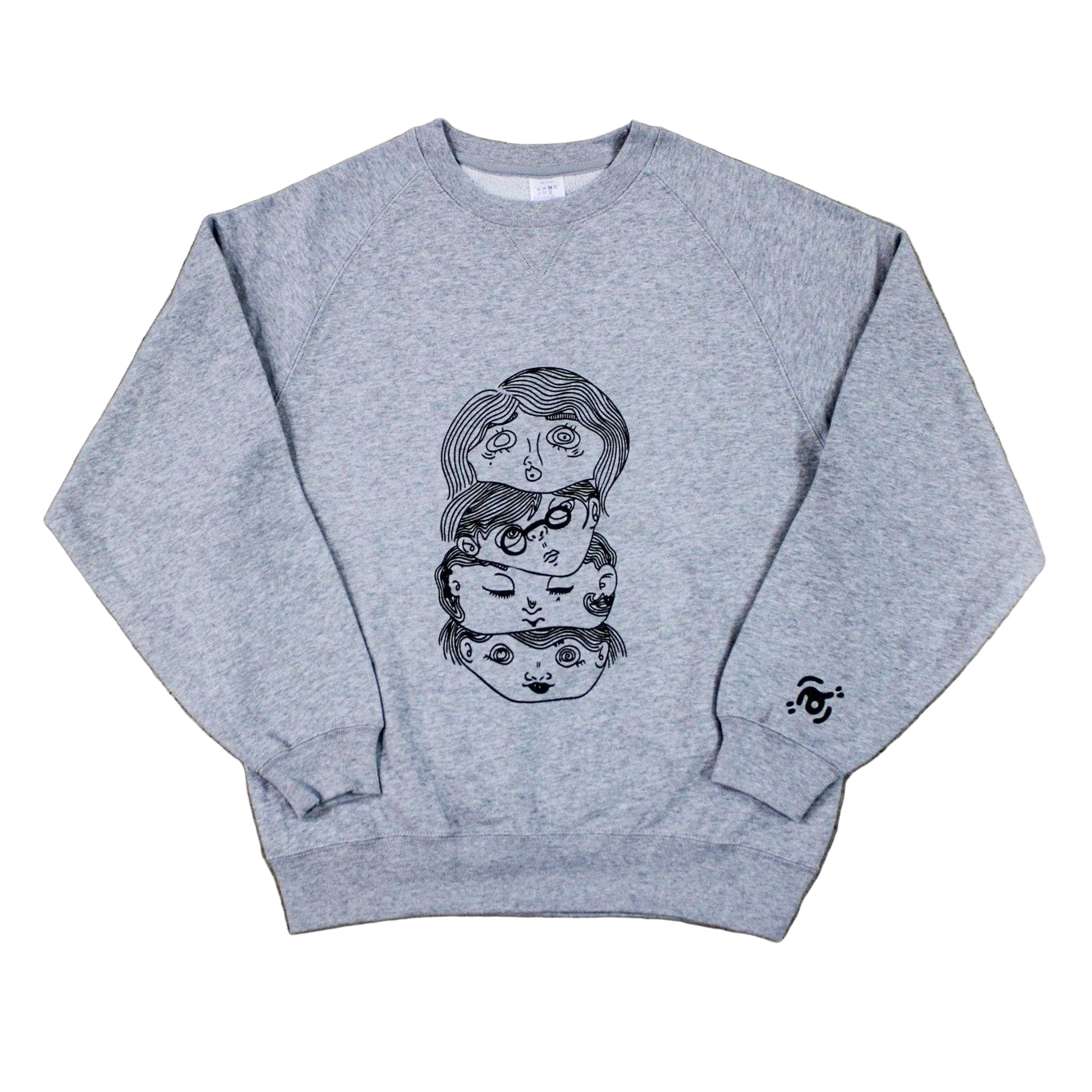 Layered Faces Sweat 【Gray】